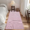 Abstract Washable Area Rug Non-Slip Throw Rug with Rubber Back, Low Pile Stain Resistant Boho Geometric Carpet for Living Room, Bedroom Dining Room - 3 of 4