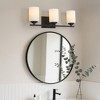 LNC Classic 23-in 3-Light Black with Opal Cylinder Glass Modern Vanity Light Bar - 2 of 4