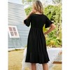 Tiered Dress Women Flowy Midi Summer Casual Short Sleeve Crewneck Swing Dress with Pockets - 2 of 4
