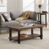 Alaterre Furniture 42" Pomona Wide Coffee Table Reclaimed Wood Rustic Natural: Fixed Shelf, Metal Frame, Living Room Furniture - 2 of 4