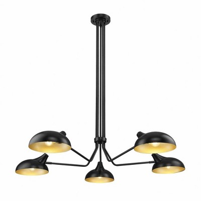 Bellamy 52" Matte Black Steel 5-Light Chandelier