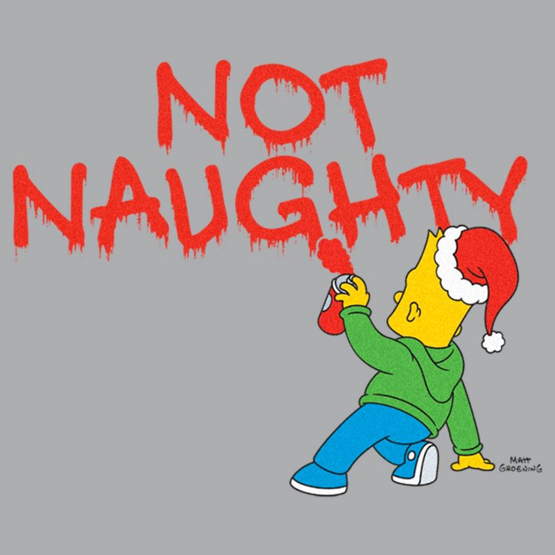 Men's The Simpsons Christmas Bart Not Naughty Sweatshirt, 2 of 5