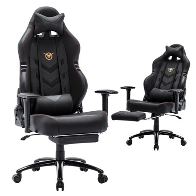 COLAMY Big and Tall Gaming Chair 350lbs-Racing Computer Gamer Chair, Ergonomic High Back PC Chair with Wide Seat, Black with Footrest