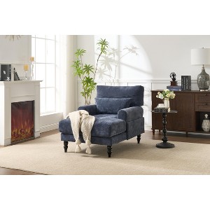 Lyngins Modern Chaise Lounge Recliner Chair with Upholstered Back,Leisure Sofa Sleeper Chair for Living Room,Bedroom - 1 of 4
