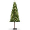 Artificial Prelit Slim Pencil Christmas Tree with Warm White Lights, Metal Stand, Easy Assembly, Home & Office Decor - 3 of 4
