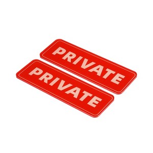 Unique Bargains Acrylic Self-Adhesive Decor Door Home Business Private Sign 2 Pcs - 1 of 4