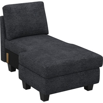 Belffin Right-Facing Storage Chaise Module - Expandable Chenille Sectional with Hidden Compartments & Quick Assembly