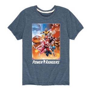 Boys' - Power Rangers - Retro Comic Cover- Boy's Short Sleeve Tee Short Sleeve Graphic T-Shirt - 1 of 4