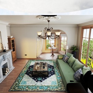 5x7 Washable Abstract Print Multi-Color Area Rug, Thin Distressed Non-Slip Carpet for Living Room Bedroom, Home Decor - 1 of 4