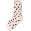 Memoi Women's Cherry On Top Cashmere Blend Crew Socks Ivory 9-11 - 3 of 4