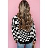 Checkered Print Drop Shoulder Round Neck Sweater - 2 of 3