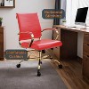 LeisureMod Benmar Leather Office Chair with Gold Accents, Adjustable Height, Swivel Base, Ergonomic Design for Home Office, Study, or Workspace - 3 of 4