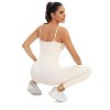 DOMETOUR Sport Jumpsuits for Women Tummy Control Ribbed Unitard One Piece - 4 of 4