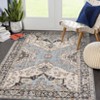 Area Rug with Rubber Backing Vintage Washable Rug Soft Foldable Carpet Low Pile Boho Rugs - 4 of 4