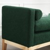Upholstered Bench, Ottoman Bench with Wood Legs & Bolster Pillows For End Of Bed, Bedroom, Living Room, Entryway - 3 of 4