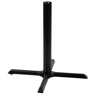 Rustic Gray Round Laminate Conference Table with Cast Iron Base