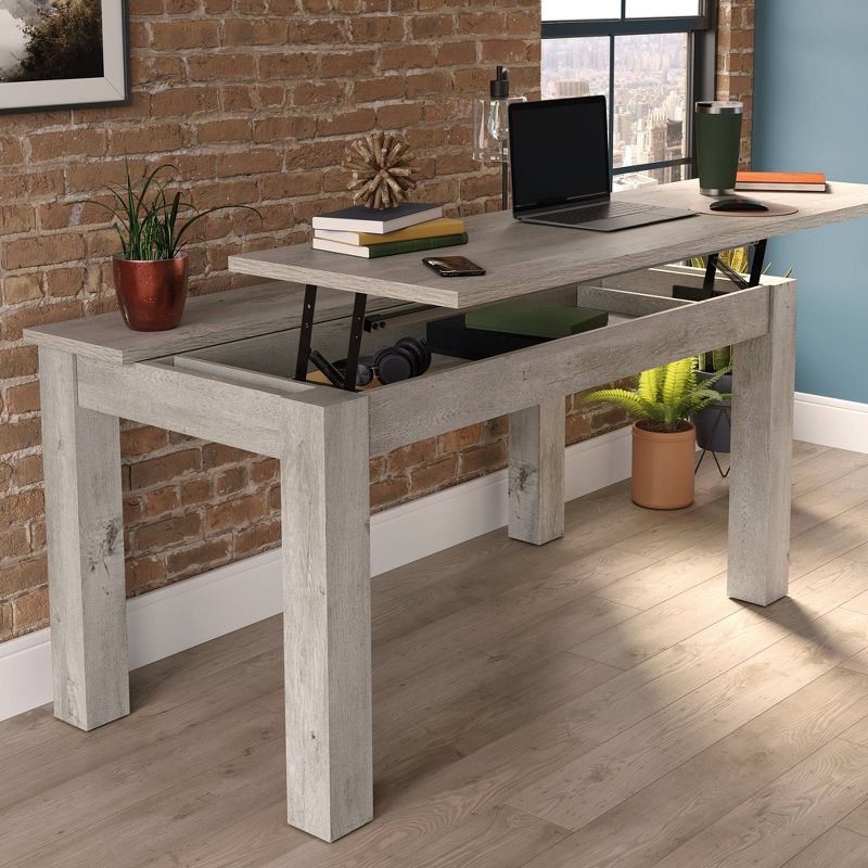 Northcott Lift Top Table Desk Mystic Oak - Sauder: Versatile Work & Dining, Hidden Storage, Laminated Finish, 5 of 7