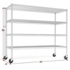 HOMDOX 4-Tier Heavy Duty Metal Storage Rack 60"W x 24"D x 72"H, 2400LBS Adjustable Wire Metal Shelves, Free Standing Storage Shelf Units, Black - 2 of 4