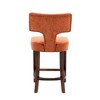 Okak Modern Counter Bar Stools Height Dining Chairs Set of 2, Curved Linen Upholstered Back with Copper Nailheads & Solid Hardwood Frame - 4 of 4