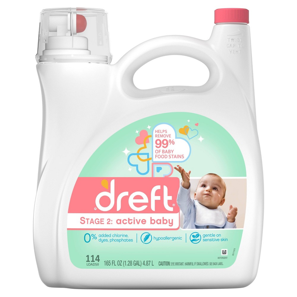 Dreft Stage 2: Active Baby Liquid Laundry Detergent - 165 fl oz
