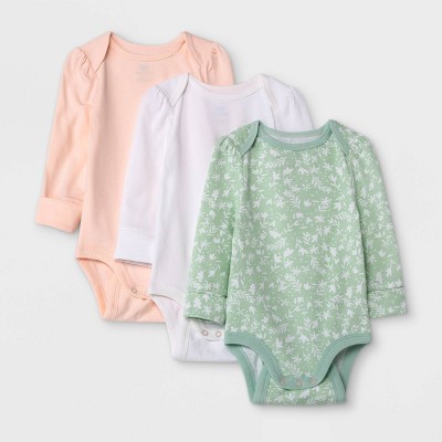 Baby Girls' 3pk Go & Grow Long Sleeve Bodysuit - Cloud Island™ Pink 6-12M