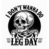 "I Don't Wanna Do Leg Day" Sad Skeleton Adult Long Sleeve Hoodie - 2 of 2
