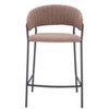 Shearling Fabric Counter Stool 35.8" H, Brown with Black Steel Legs by Zuo Modern (Set of 2) - 4 of 4