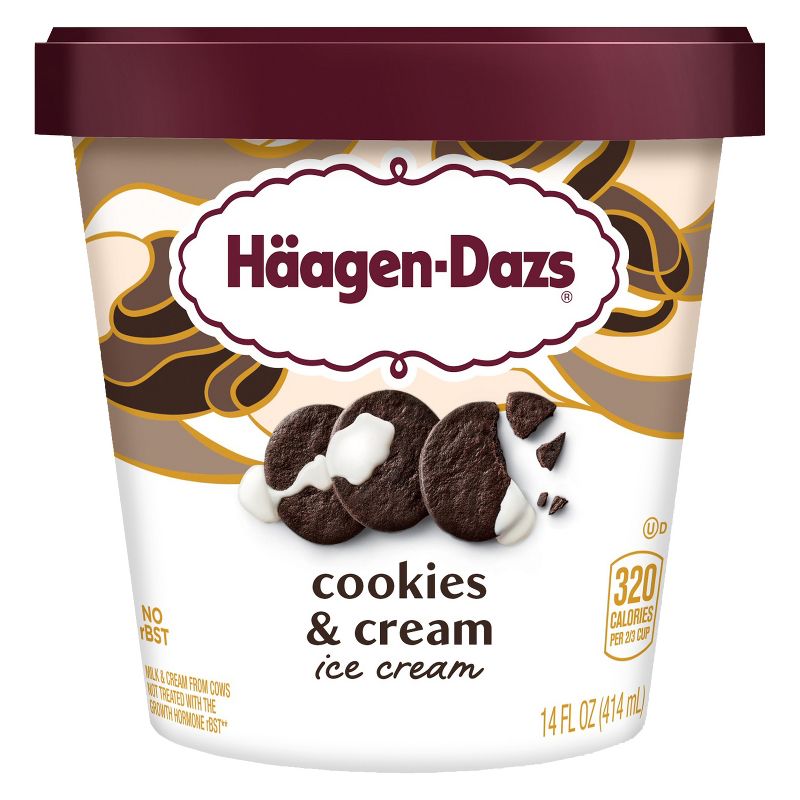 Haagen-Dazs Cookies &#38; Cream Ice Cream - 14oz, 1 of 9