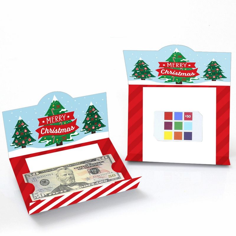 Big Dot of Happiness Snowy Christmas Trees - Classic Holiday Party Money and Gift Card Holders - Set of 8, 2 of 5