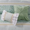 Sapphtopaz 5 Pcs Printed Seersucker Comforter Set, Farmhouse Style Bedding Set Quilt Set with Throw Pillows Lace Embellishment, Machine Washable - 2 of 4