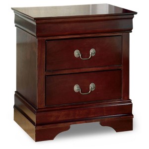 Signature Design by Ashley Alisdair Nightstand Brown/Beige: Traditional Style with Metal Glides, Storage Drawer - 1 of 4