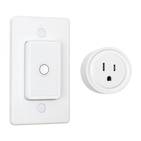 GE Wireless Remote Wall Switch Light Control with Grounded Outlet