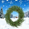 Whisen 24" Realistic Norfolk Pine Wreath with 88 Moulded Tips, 7 Pine Cones, Flame-Retardant - Green - 2 of 4