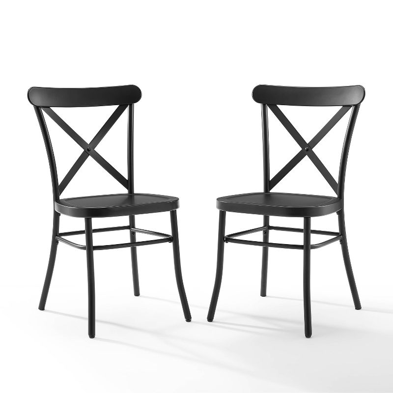 Set of 2 Camille Dining Chair Matte Black - Crosley, 1 of 13