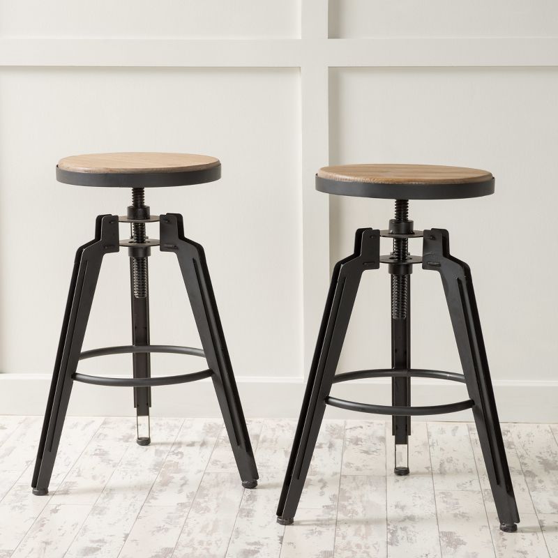 Set of 2 Isla Swivel Barstool Antique Wood - Christopher Knight Home, 3 of 6