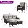 POCASSY Wicker Rattan 5 Piece Complete Patio Set with Cushions - 3 of 4