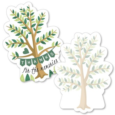 Big Dot of Happiness Family Tree Reunion - Shaped Thank You Cards - Family Gathering Party Thank You Note Cards with Envelopes - Set of 12