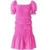 2Bunnies Girls' Tween Teen Smocked Ruffle Mini Dress On and Off Shoulder - 2 of 4