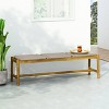 Cambria Outdoor 3 Seater Wicker Bench - Teak/Light Gray - Christopher Knight Home: UV & Water-Resistant, Iron Hardware - 2 of 4