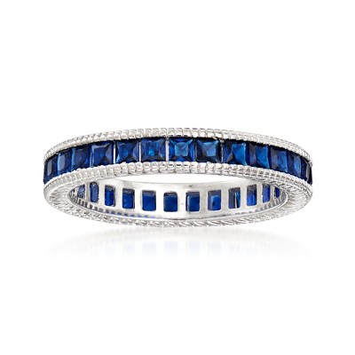 Ross-Simons 1.40 ct. t.w. Simulated Sapphire Eternity Band in Sterling Silver