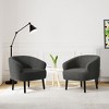 WestinTrends Alexandria 29" Wide Mid Century Modern Faux Shearling Barrel Accent Arm Chair (Set of 2) - 2 of 4