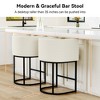 Vipbear Counter Height Bar Stools, 26.4" with Barrel-Curved Backs and Arms, Modern Faux Leather Upholstered Stools on Sturdy Metal Frames - 4 of 4