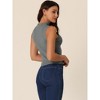 Seta T Women's Mock Neck Sleeveless Casual Pullover Ribbed Knit Vest - 4 of 4