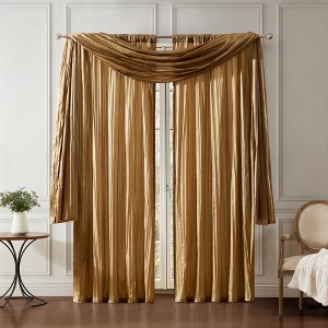 Elrene Athena Faux Silk Window Curtain and Scarf Set - Elrene Home Fashions - 1 of 4