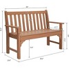 VINGLI Outdoor HDPE Bench, 49in Waterproof Poly Lumber Garden Bench, 2-3 Person Patio Bench with 800 lbs Weight Capacity for Park Yard Entryway - 3 of 4