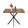NicBex 38.6" Modern Square Dining Table,Kitchen Table with MDF Tabletop and  Iron Legs for 4-6 Seaters,Brown - 4 of 4