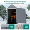 Outdoor Storage Shed with Metal Frame, Waterproof PE Cover & Roll-Up Zipper Door, Portable Car Shelter Tent for Motorcycle, Bike, Garden Tools - 3 of 4