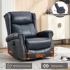 Heat Massage Recliner Chair with Rocker & 360° Swivel, Manual Handle, Fabric Upholstery for Living Room - 2 of 4