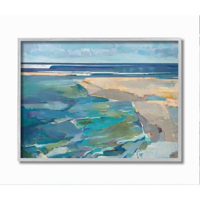 Stupell Industries Abstract Beach Landscape Pastel Cubism Painting
