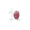 Black Bow Jewelry Dark Pink with Platinum Foil Ceramic and Sterling Silver Bead Charm - 2 of 3